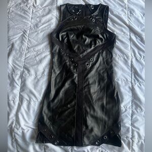 BEBE BLACK SHORT LEATHER DRESS